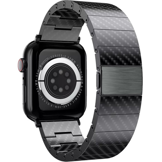 Stainless segments bracelet for Apple Watch 12/3/4/5/6/7/SE 44mm, Black