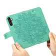 Flip case for Samsung Galaxy A14 4G/5G, Mandala Flower, green