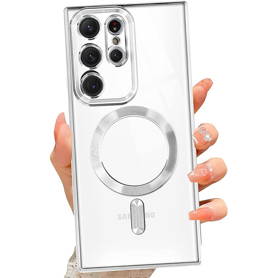 Case for Samsung Galaxy S23 Ultra, MagSafe Hybrid, silver