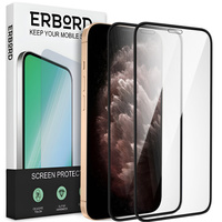 2x Tempered Glass for iPhone 12/12 Pro, ERBORD 3D full display