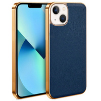 Case for iPhone 13, Cowhide Leather, blue