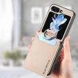 Case for Samsung Galaxy Z Flip7 FE / Z Flip6, Card Slot Ring Case, beige