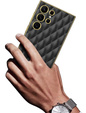 Case for Samsung Galaxy S24 Ultra, Leather Rhombus, black