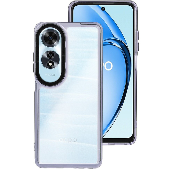Case for Oppo A60, Fusion Hybrid, transparent / purple