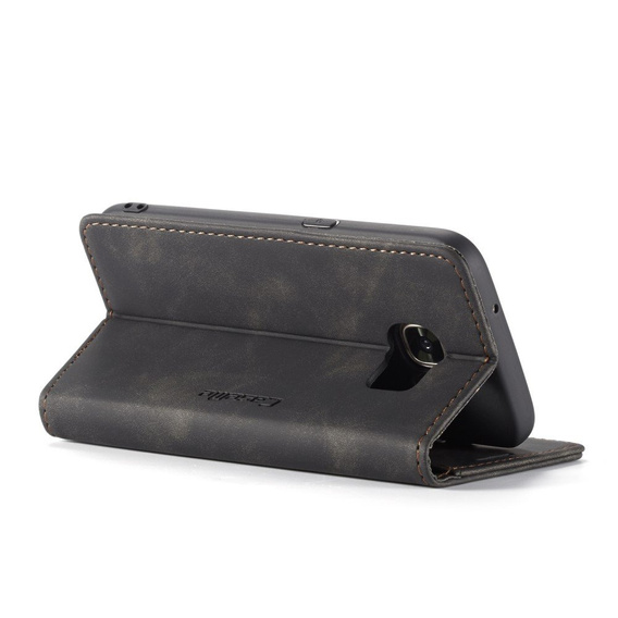 CASEME case for Samsung Galaxy S7, Leather Wallet Case, black