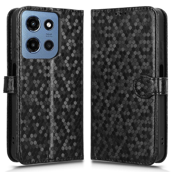 Flip case for Motorola Moto G86 Power 5G, Wallet Rhombus, black