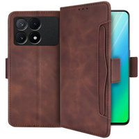Flip case for Xiaomi Poco F6 Pro, Card Slot, brown