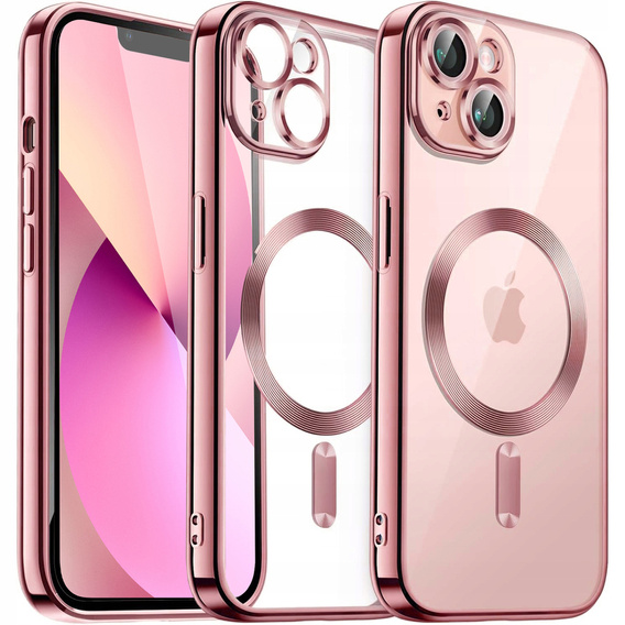 Case for iPhone 13, Electro MagSafe, pink + Screen Glass