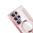 Flip case for Samsung Galaxy S25 Ultra, RFID Wallet MagSafe CamShield, pink