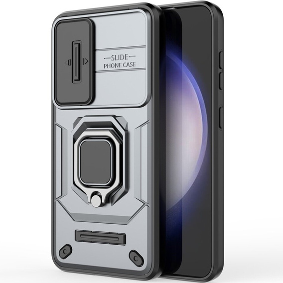 Case for Samsung Galaxy S24, KickStand Camera Lens, grey