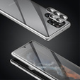 Case for Samsung Galaxy S22 Ultra, Magnetic Dual Glass, silver
