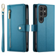 Flip case for Samsung Galaxy S25 Ultra, Wallet Zipper Pocket, blue