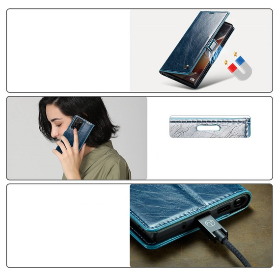CASEME flip case for Samsung Galaxy Note 20 Ultra, Waxy Textublue, blue
