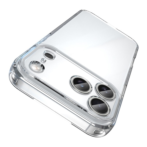 Silicone sleeve for iPhone 17 Pro Max, with hard back, transparent