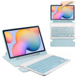 Keyboard case for Samsung Galaxy Tab S6 Lite 2024 / 2022 / 2020, Rotary 360° Leather, light blue