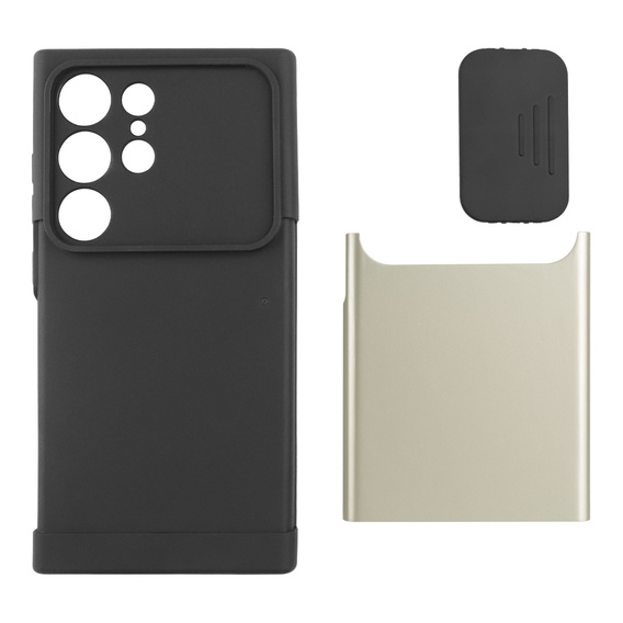 Case for Samsung Galaxy S24 Ultra, ERBORD MagProtect Slide Camera, gold