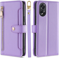 Flip case for Oppo A38 / A18 4G, Wallet Zipper Pocket, purple