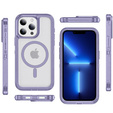 Case with frame for iPhone 13 Pro, for MagSafe, transparent / purple