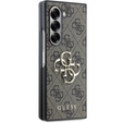 GUESS Case for Samsung Galaxy Z Fold6, 4G Big Metal Logo, brown
