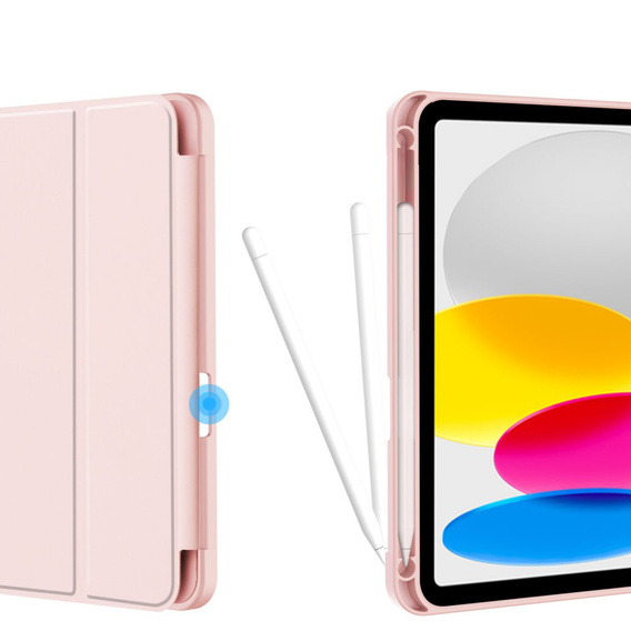 Case for iPad 10.9 2022 10 Gen, Smart Pencil, with space for stylus, pink