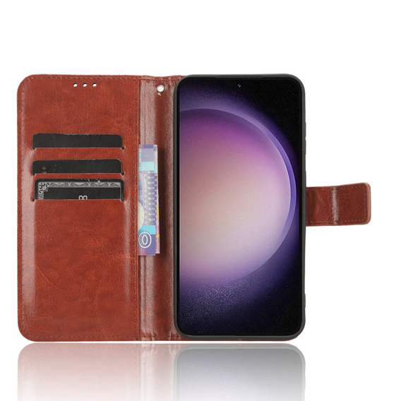 Flip case for Samsung Galaxy S23 FE, Crazy Horse Wallet, brown