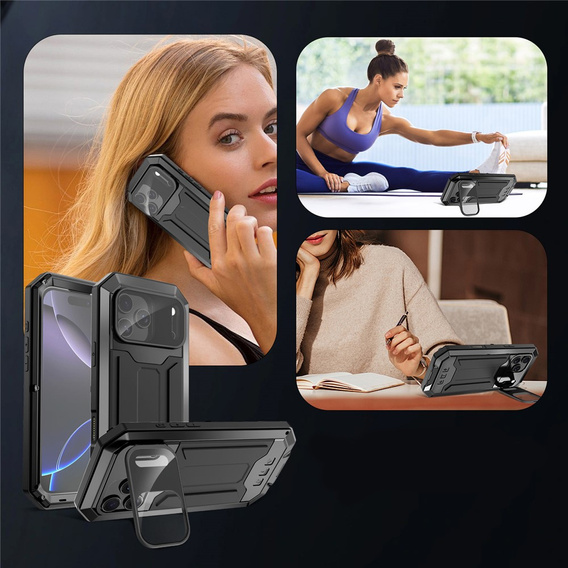 R-JUST armoured case with screen protector and stand for iPhone 17 Pro