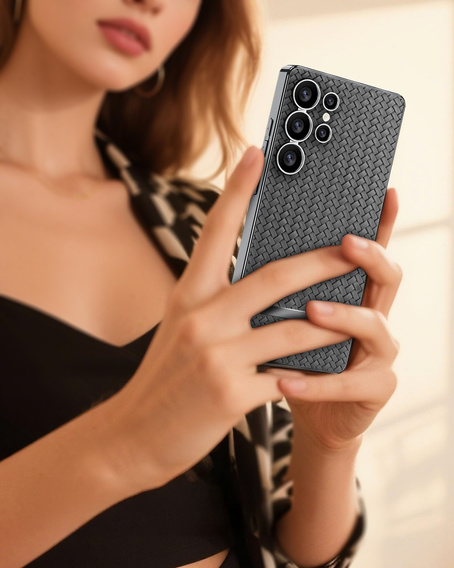 Case for Samsung Galaxy S25 Ultra, GKK Woven Leather, grey