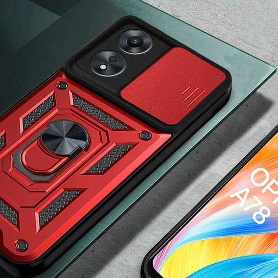 Case for Oppo A78 4G, CamShield Slide, red