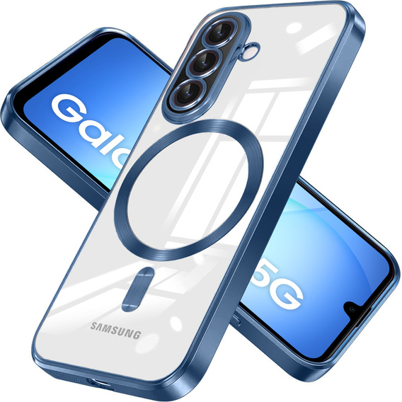 Case for Samsung Galaxy A17 5G, Electro MagSafe, transparent with dark blue sides