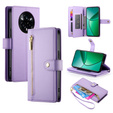 Flip case for Realme 14 Pro 5G, Wallet Zipper Pocket, purple