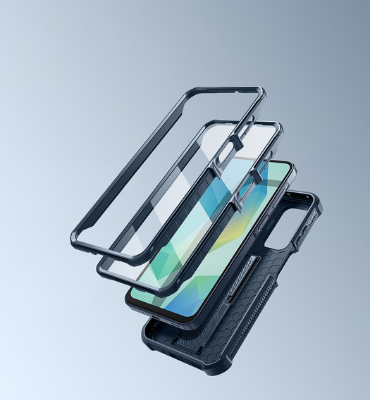 Armored case for Samsung Galaxy A16, Dexnor Full Body (Two Frames), dark blue