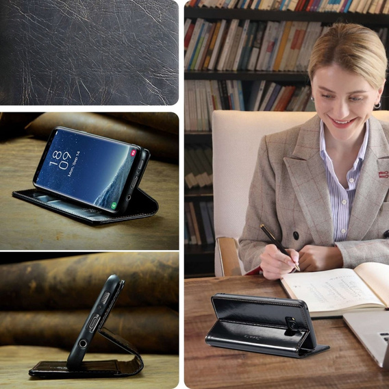 CASEME flip case for Samsung Galaxy S8, Waxy Textublack, black