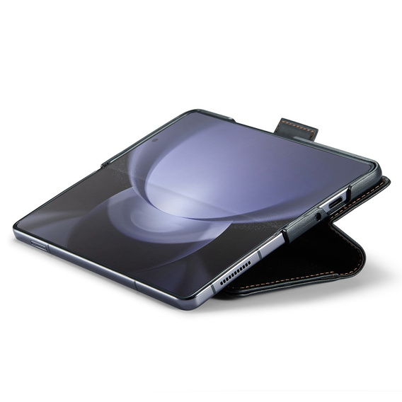 CASEME flip case for Samsung Galaxy Z Fold6 5G, Litchi Wallet, black