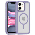 Case with frame for iPhone 11, for MagSafe, transparent / purple