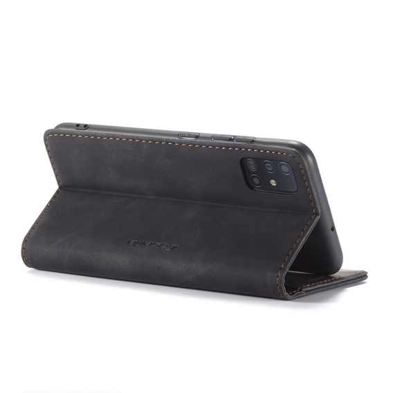 CASEME case for Samsung Galaxy A51, Leather Wallet Case, black