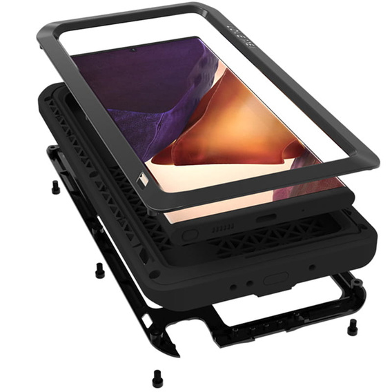 Love Mei Case for Samsung Galaxy Note 20 Ultra, armored without glass, black