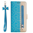 Flip case for Xiaomi Redmi Note 11 4G / Note 11S 4G, Wallet Pocket Zipper Lace, blue