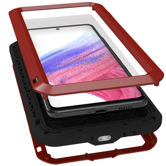 Love Mei Case for Samsung Galaxy A53 5G, armored with glass, red