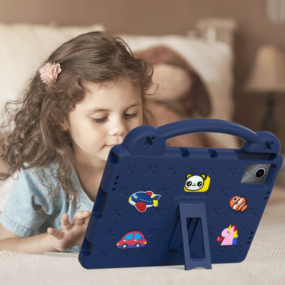 Children's case for Lenovo Tab M11, Cute Patterns, with stand, dark blue