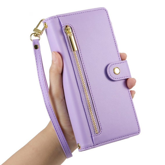 Flip case for Xiaomi Redmi Note 14 Pro 5G / Poco X7 5G, Wallet Zipper Pocket, purple