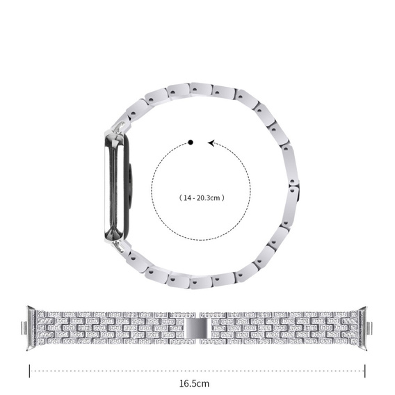 Diamond Bracelet for Xiaomi Smart Band 8 Pro, Silver