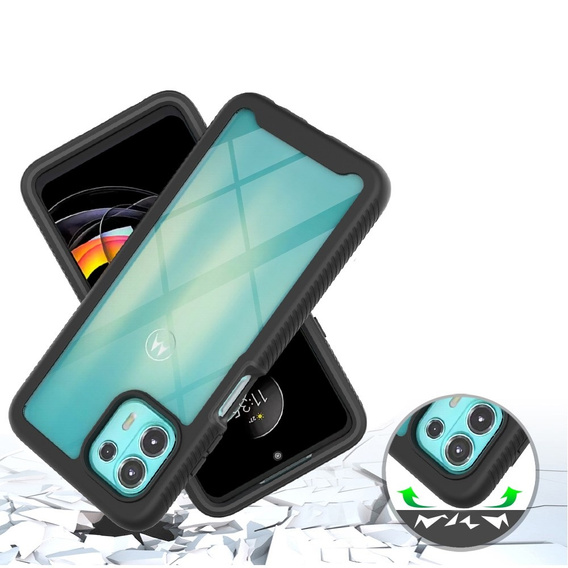 Case for Motorola Edge 20 Lite, Shockproof, with film, blue