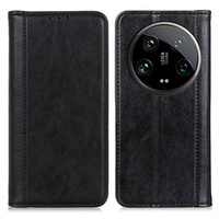 Case for Xiaomi 14 Ultra, Wallet Litchi Leather, black