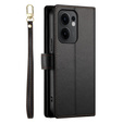 Flip case for Oppo Reno 13F 5G, Wallet Zipper Pocket, black
