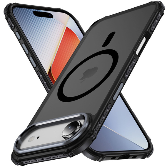 Matt Case for iPhone Air, armoured, for MagSafe, smoked with black sides