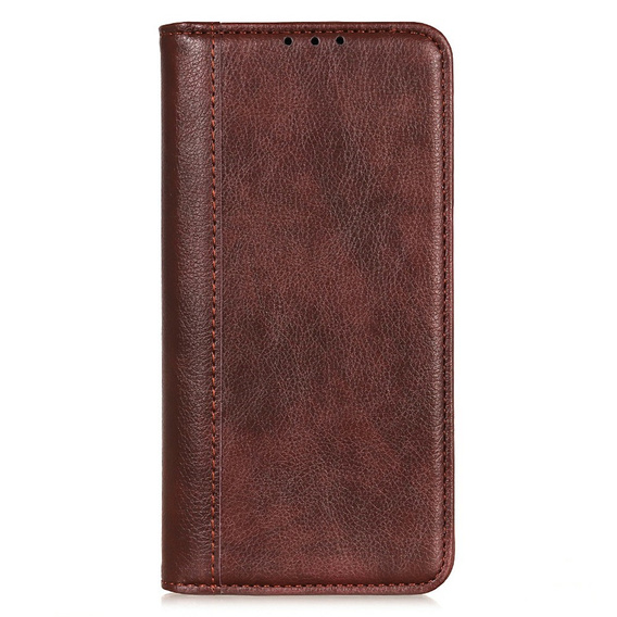 Case for Samsung Galaxy A56, Wallet Litchi Leather, brown