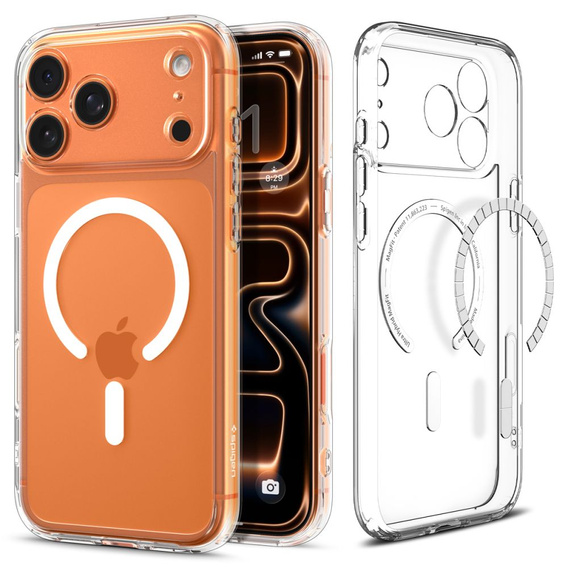 Spigen Ultra Hybrid MagSafe case for iPhone 17 Pro, Clear / White