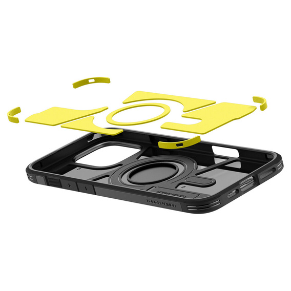 Spigen case for iPhone 16 Pro, Tough Armor Mag MagSafe, black + 9H Tempered Glass