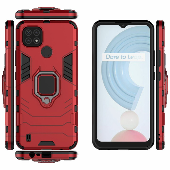 Case for Realme C21, Kickstand Ring, red