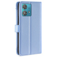Flip case for Motorola Edge 40 Neo, Wallet Zipper Pocket, blue